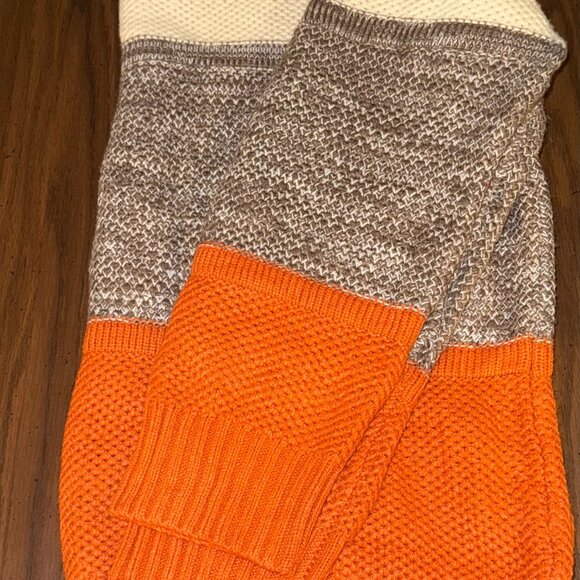 Womens Knit Sweater Size XL Orange/Brown/White Stripes - Picture 7 of 7